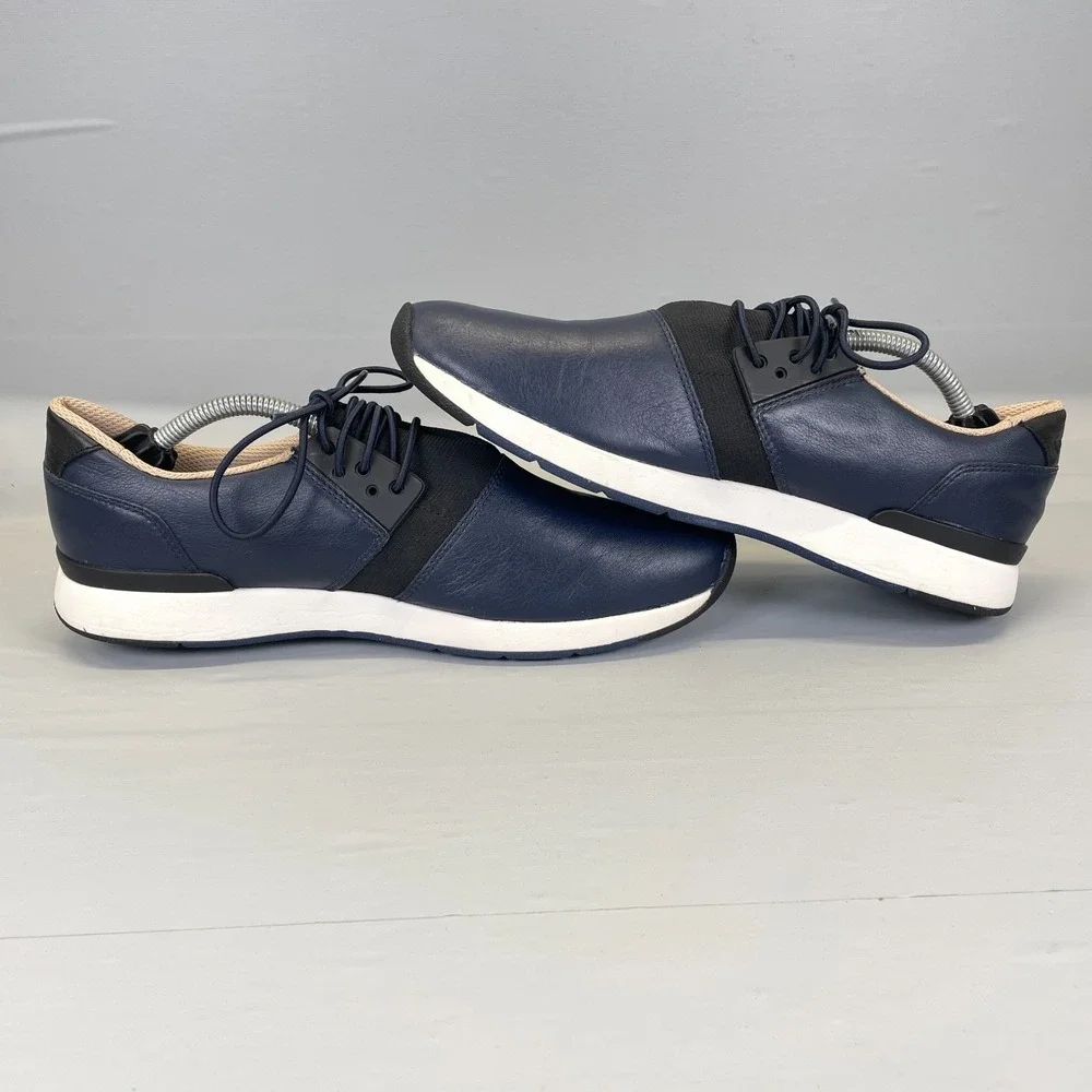 Vionic Carmen Walking Shoes Womens Size 9 M Navy Blue Leather Lace Up Sneakers